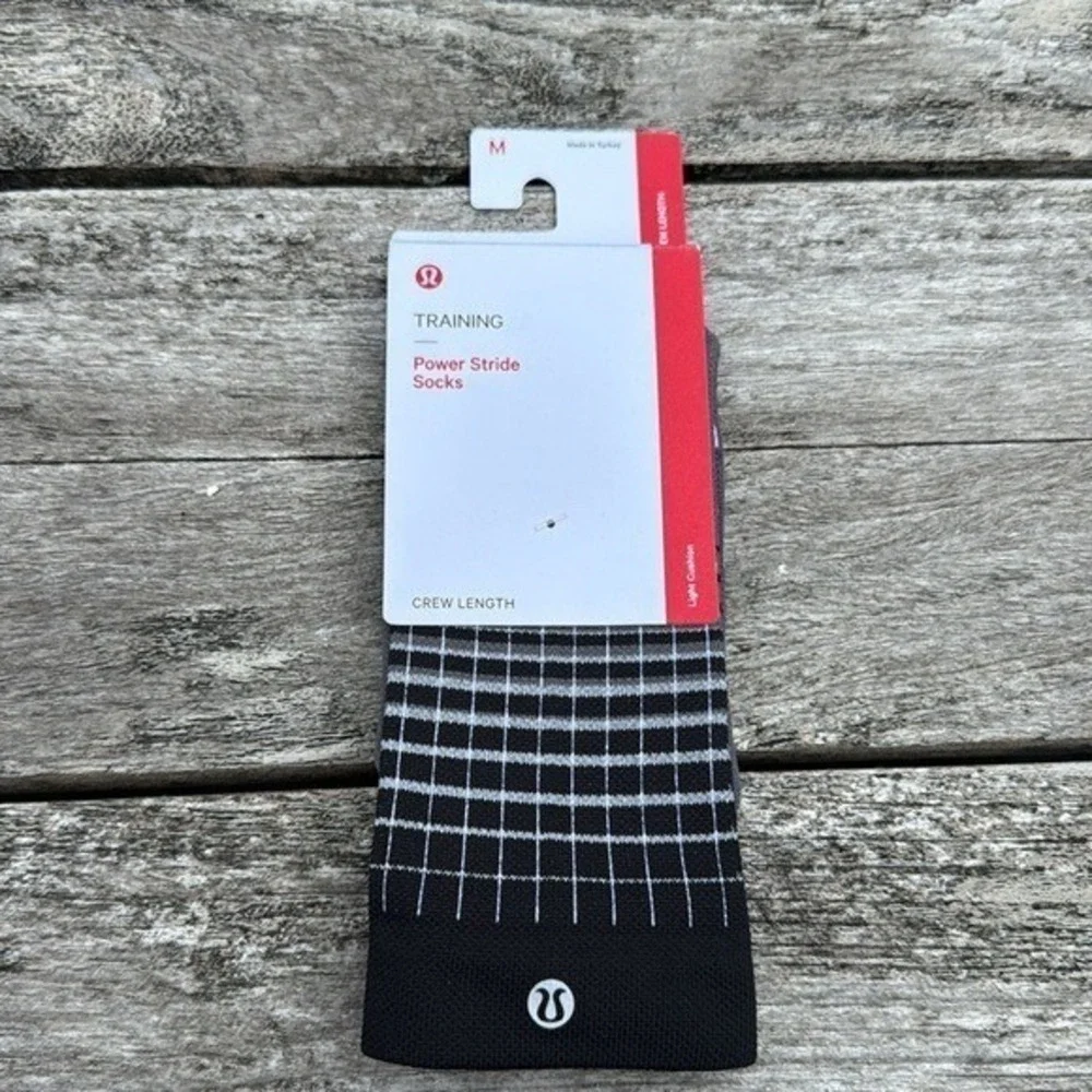 Lululemon Womens Power Stride Crew Socks Reflective Size medium NWT